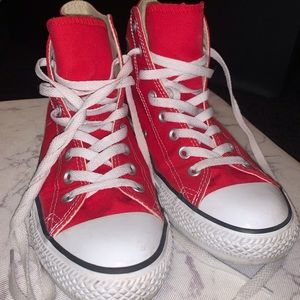 (Basically Brand New) Red High Top Converse